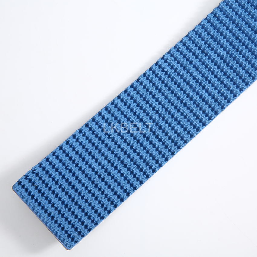 Blue A40 grass-pattern PVC belt surface