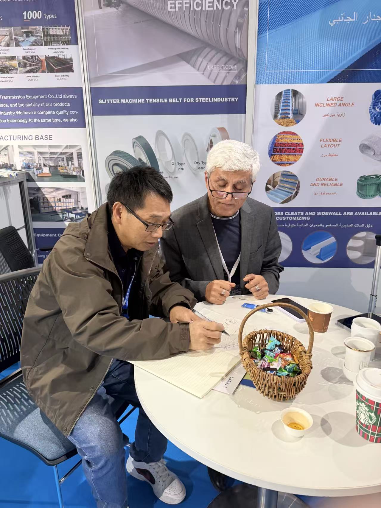 Discussion at the LKBELT booth at WIN EURASIA in Turkey